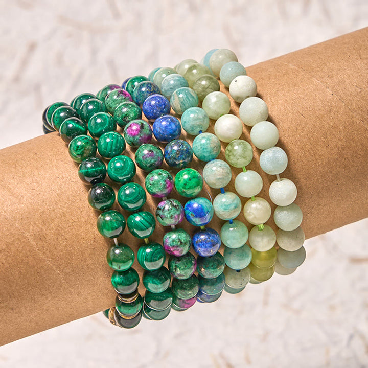 Pulsera de apoyo para el equilibrio y la calma de la serie verde Love Self de Buddha Stones