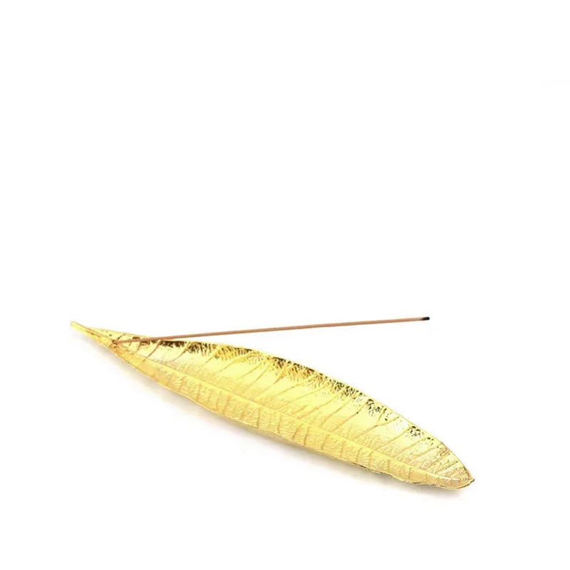 Quemador de incienso curativo con hojas orientales de aleación de Buddha Stones