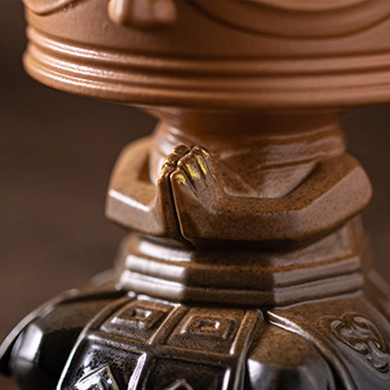 Quemador de incienso de cerámica curativo Sanxingdui con Buddha Stones para decoración de escritorio