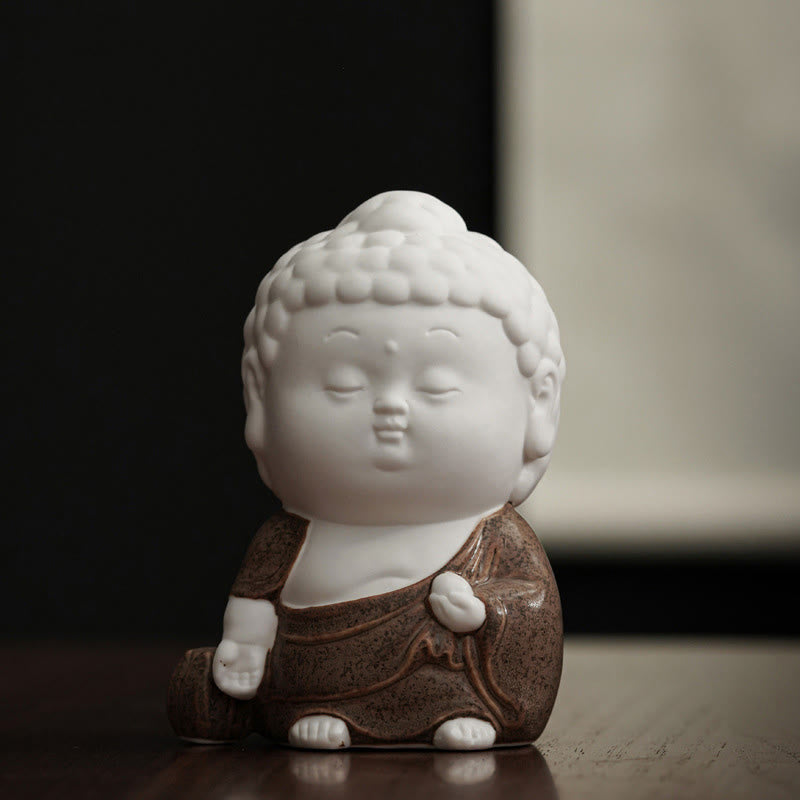 Quemador de incienso de cerámica para decoración de escritorio, con Buddha Stones , sentado, de pie y reclinado