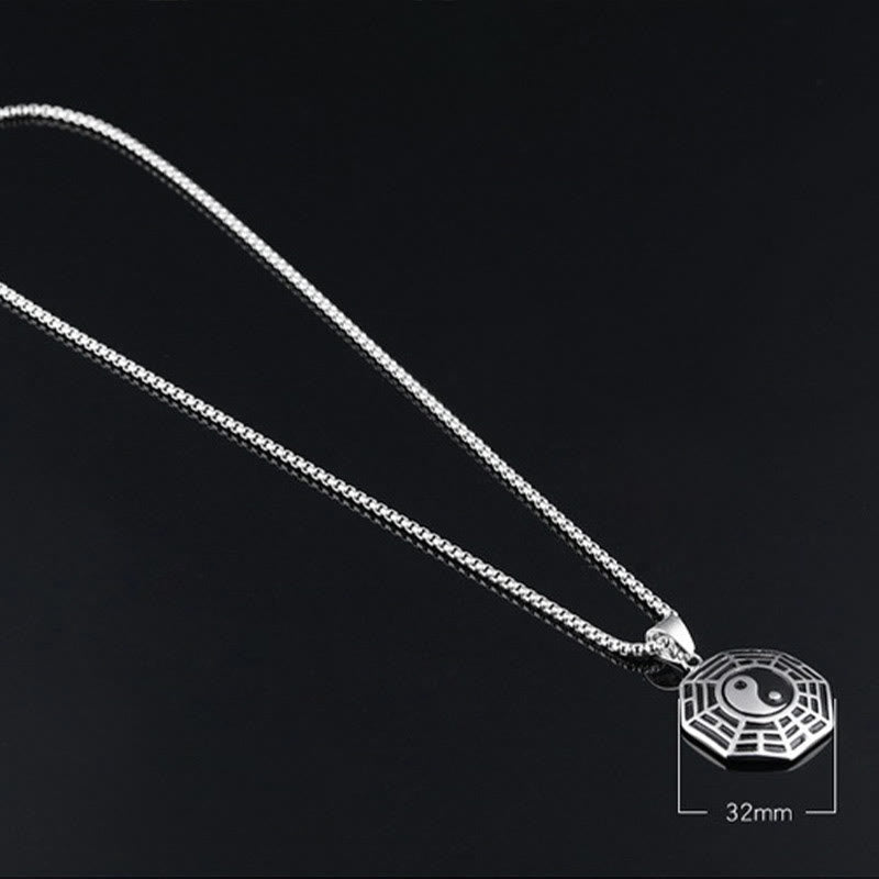 Colgante de collar con patrón de Yin Yang, Bagua, de acero y titanio y Buddha Stones - image 17