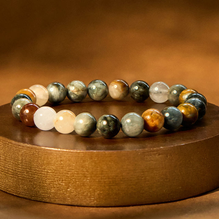 Pulsera de piedra de ojo de águila natural con Buddha Stones que infunde confianza y positividad