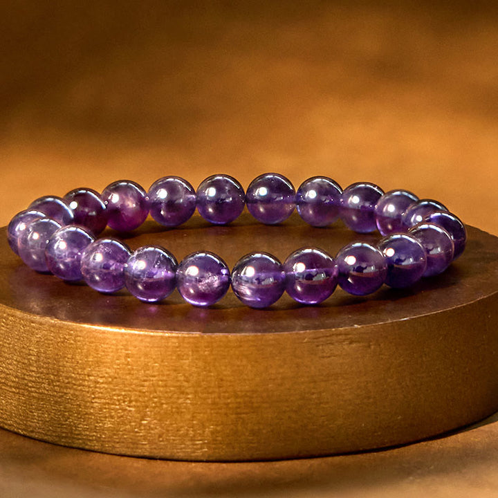 Pulsera de meditación para la paz interior con amatista natural y Buddha Stones