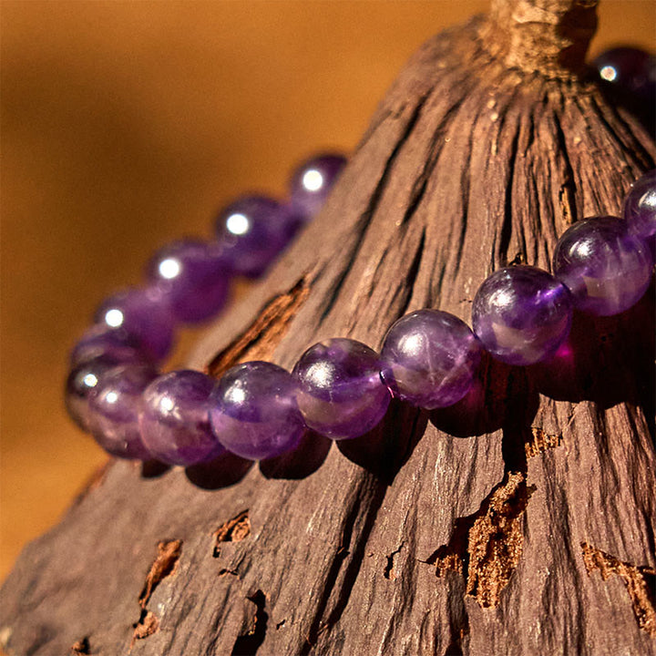 Pulsera de meditación para la paz interior con amatista natural y Buddha Stones