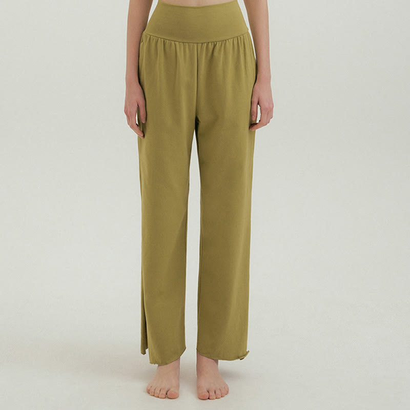 Pantalones Leica de cintura alta para mujer, informales, holgados, con bolsillos y dobladillo anudado, con Buddha Stones - Verde oliva - US4,UK/AU8,EU36 (L) - image 38