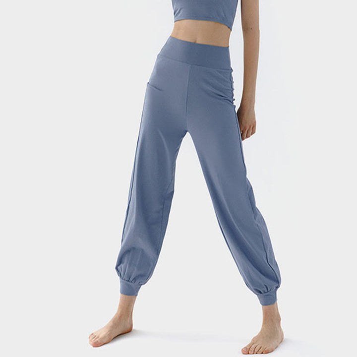 Pantalones Leica de talle alto, informales, de secado rápido y con Buddha Stones para mujer - Azul acero - US4,UK/AU8,EU36 (L) - image 11