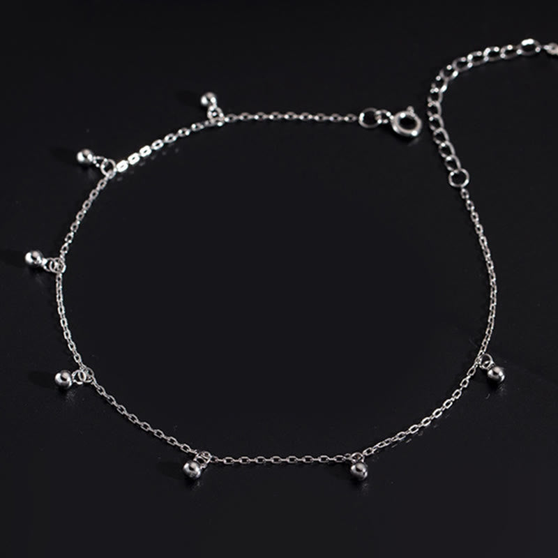 Tobillera con dije de bendición de cuentas pequeñas de plata de ley 925 con Buddha Stones - image 8