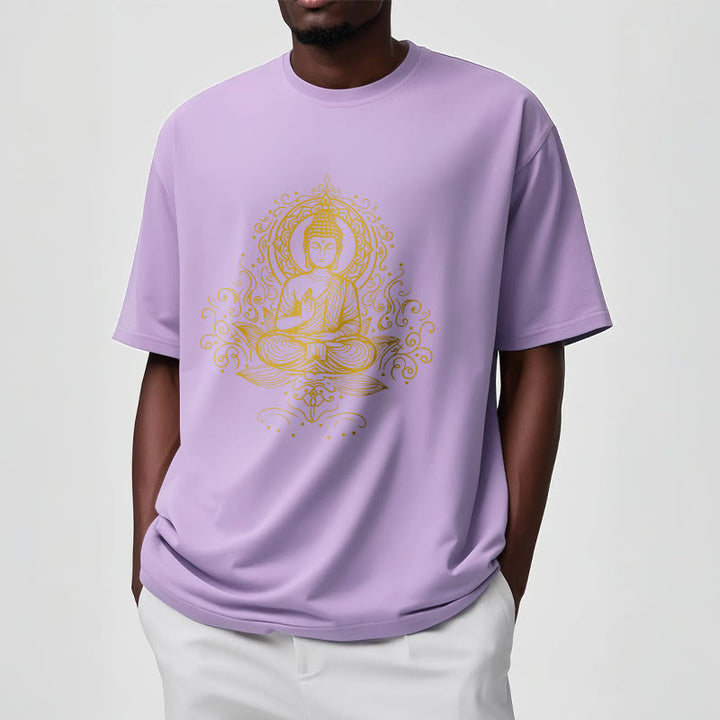 Camiseta de Buda con Buddha Stones, flores de loto y vides para meditación - image 18