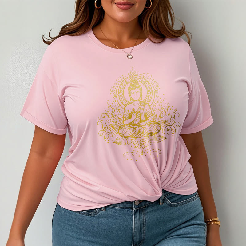 Camiseta de Buda con Buddha Stones, flores de loto y vides para meditación - image 14