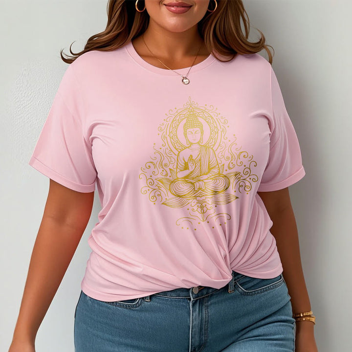Camiseta de Buda con Buddha Stones, flores de loto y vides para meditación - image 14