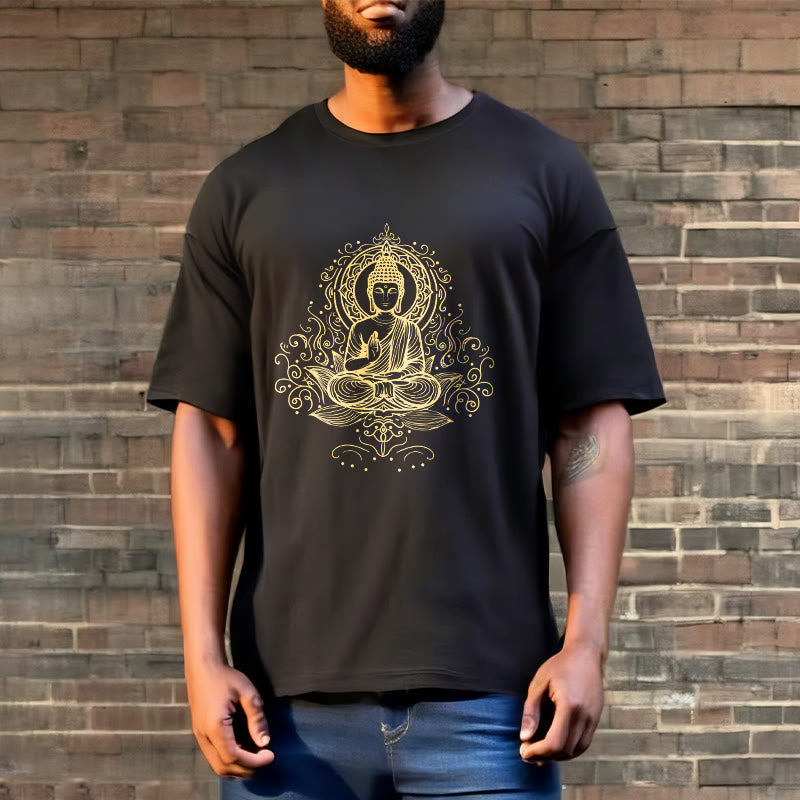 Camiseta de Buda con Buddha Stones, flores de loto y vides para meditación - image 6