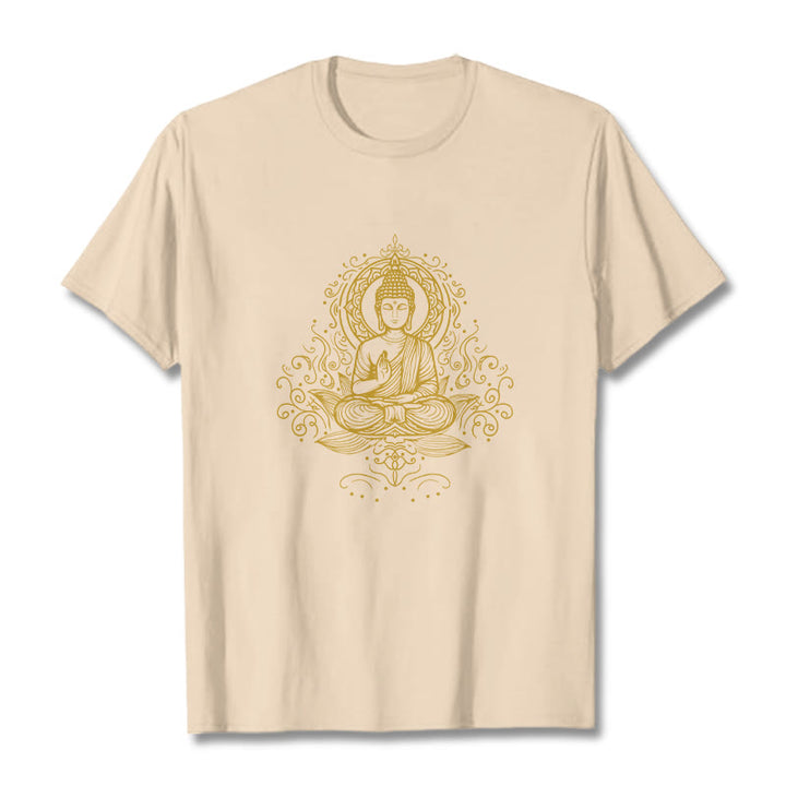 Camiseta de Buda con Buddha Stones, flores de loto y vides para meditación - Sopa de mariscos - 2XL - image 11
