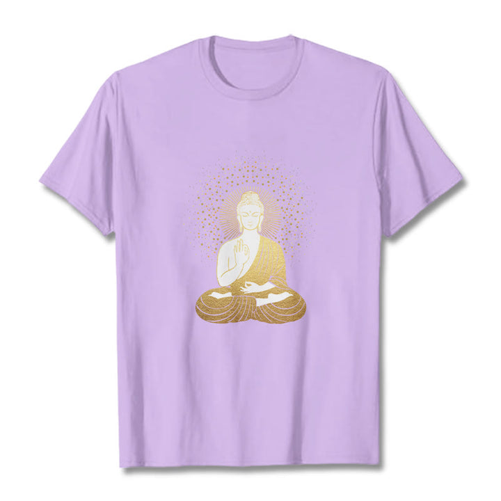 Camiseta de Buddha Stones y meditación dorada con aura dorada - Ciruela - 2XL - image 17