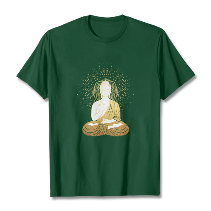 Camiseta de Buddha Stones y meditación dorada con aura dorada - Verde bosque - 2XL - image 1