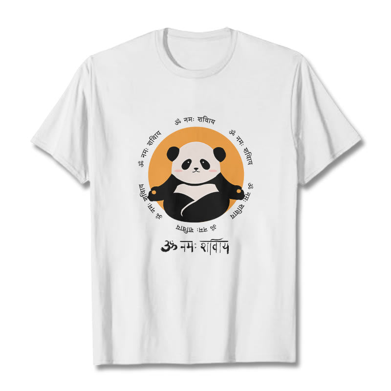 Camiseta con diseño de Buddha Stones Panda sánscrito Namah Shivaya - Blanco - 2XL - image 1