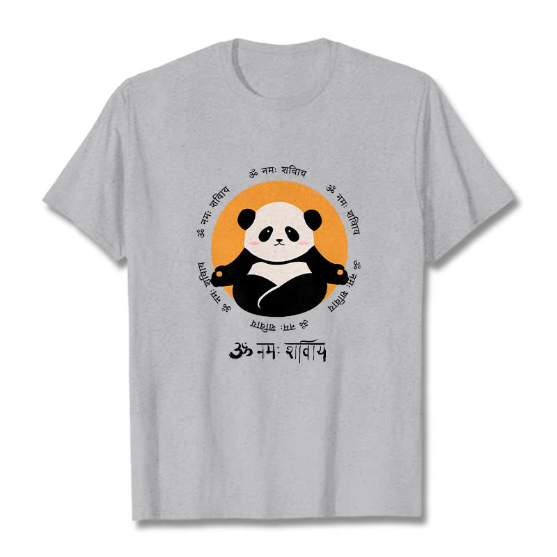 Camiseta con diseño de Buddha Stones Panda sánscrito Namah Shivaya - Gris claro - 2XL - image 20