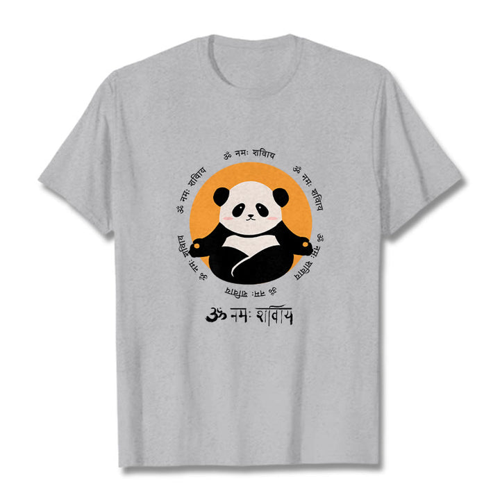 Camiseta con diseño de Buddha Stones Panda sánscrito Namah Shivaya - Gris claro - 2XL - image 20