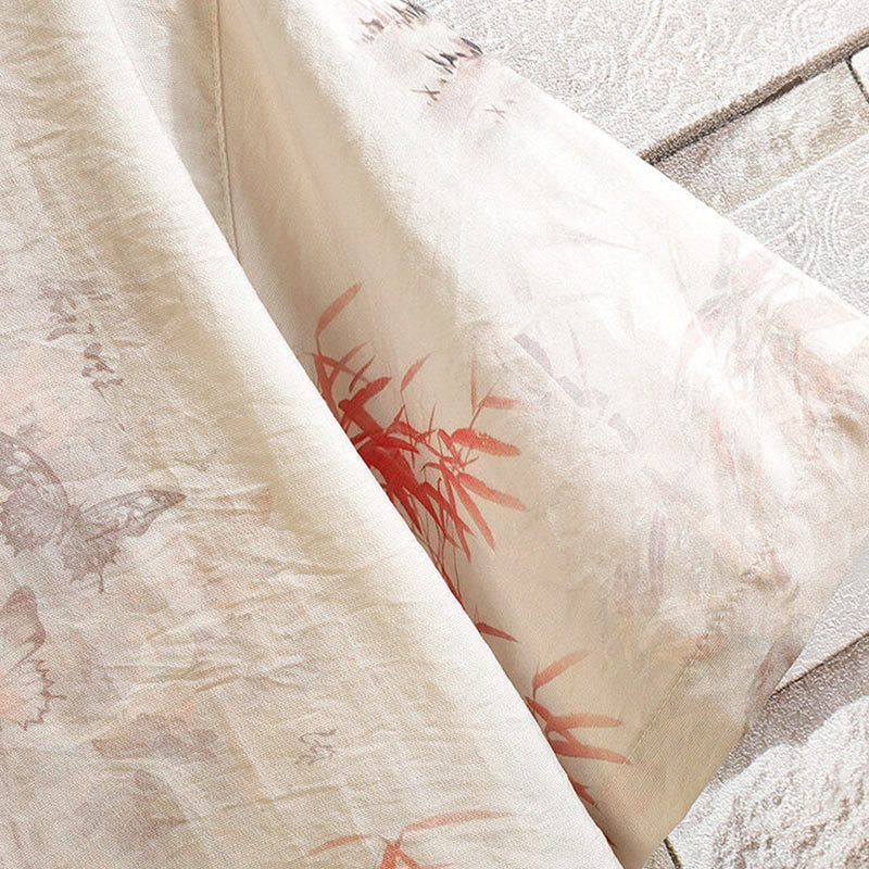 Chaqueta tipo camisa para hombre de manga corta con diseño de mariposas de bambú y botones de rana, con Buddha Stones en verano - image 6