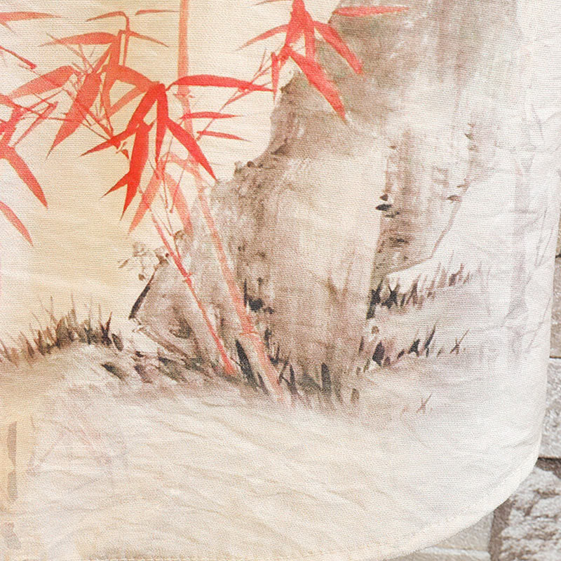 Chaqueta tipo camisa para hombre de manga corta con diseño de mariposas de bambú y botones de rana, con Buddha Stones en verano - image 5