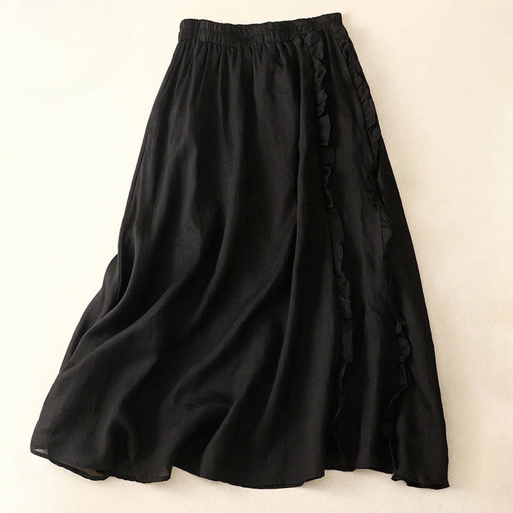 Falda de algodón para mujer con diseño de volantes de verano con Buddha Stones - Negro - US8-10,UK/AU12-14,EU40-42 (2XL) - image 10