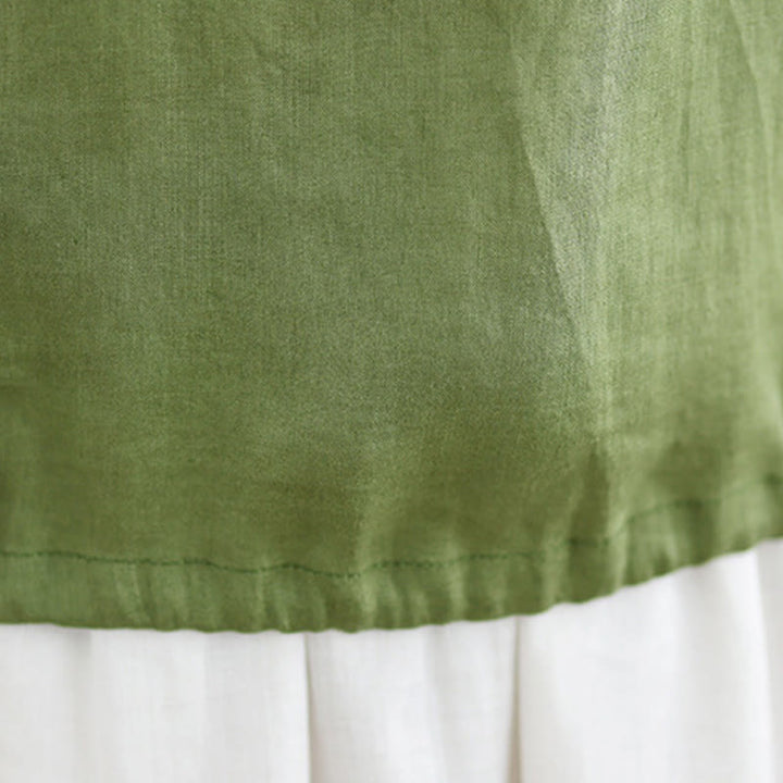 Chaleco sin mangas de algodón y lino para mujer, con cuello redondo, diseño de volantes y cordón ajustable, de Buddha Stones, para verano - image 12