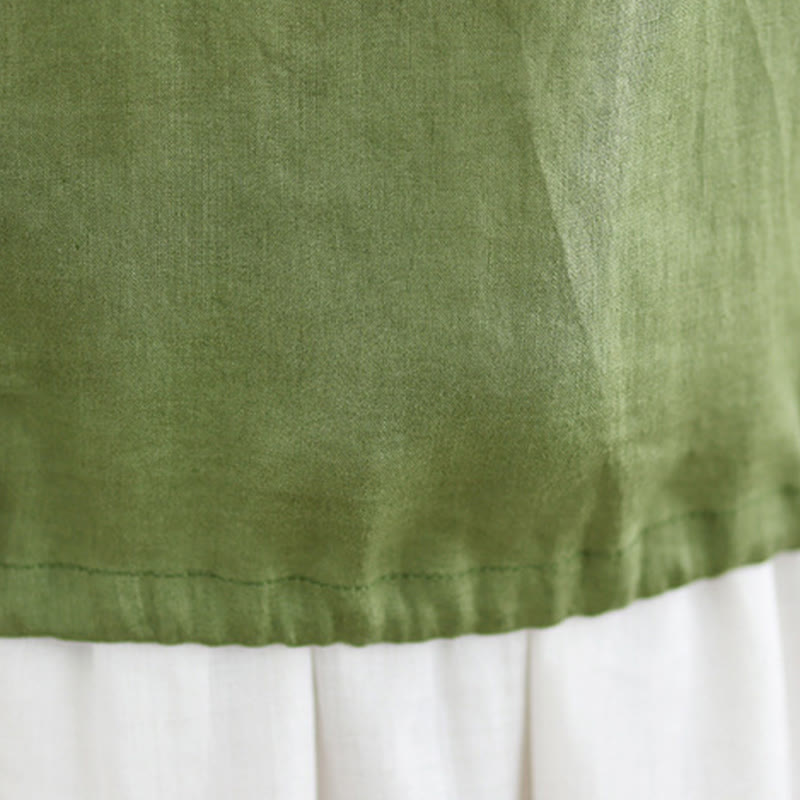 Chaleco sin mangas de algodón y lino para mujer, con cuello redondo, diseño de volantes y cordón ajustable, de Buddha Stones, para verano - image 12