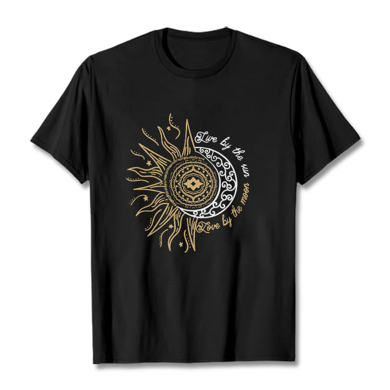 Camiseta " Buddha Stones, vive al sol, ama a la luna" - Negro - 2XL - image 1