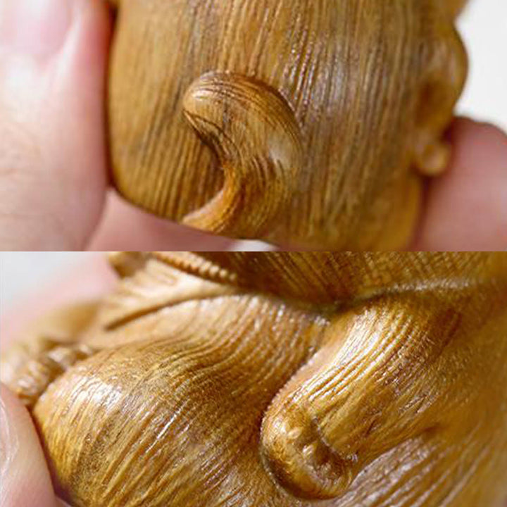 Buddha Stones pequeñas de sándalo verde, talladas con forma de gato de la suerte, decoraciones relajantes - image 12