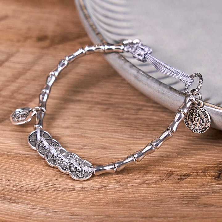 Pulsera de Buddha Stones, cinco monedas del emperador, fantasmas de la montaña, para gastar dinero