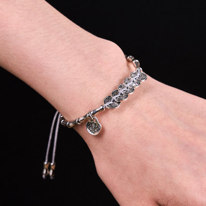 Pulsera de Buddha Stones, cinco monedas del emperador, fantasmas de la montaña, para gastar dinero