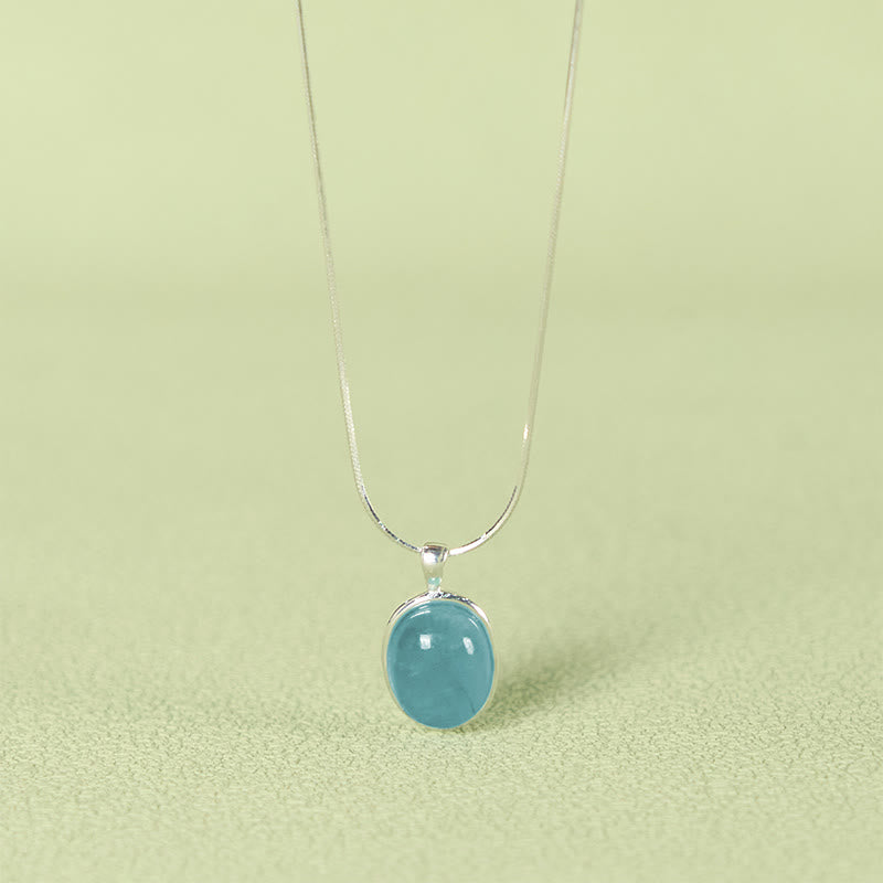 Collar con colgante de cadena de clavícula curativa con aguamarina y Buddha Stones en plata de ley 925 - image 2
