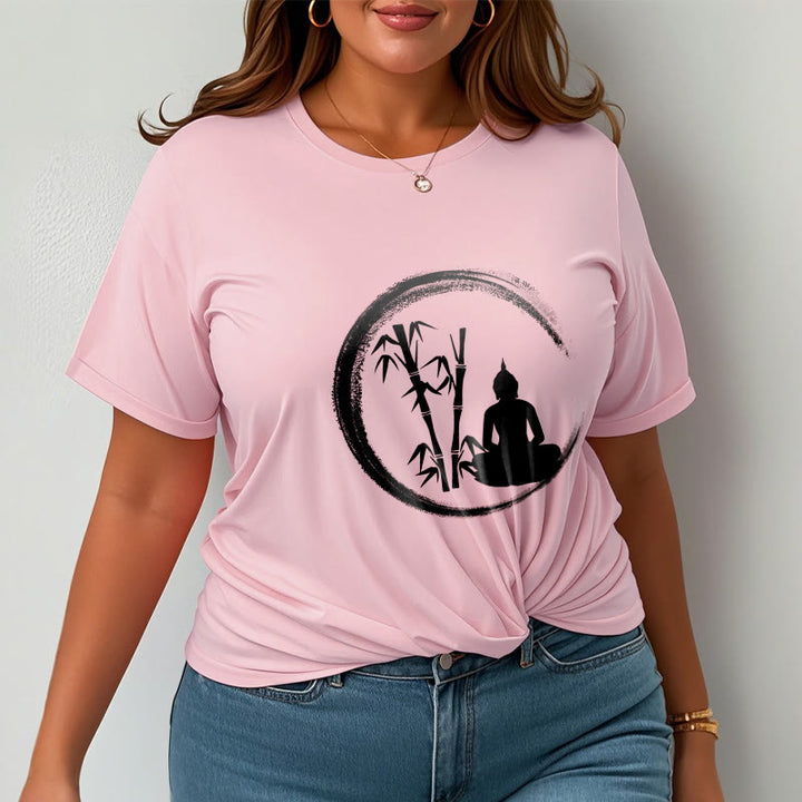 Camiseta con estatua de Buddha Stones Zen de Buda sentado y meditación de bambú - image 14