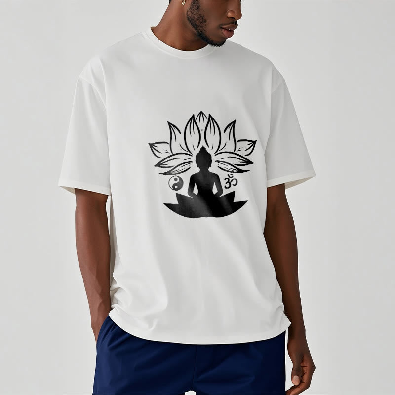 Camiseta con Buddha Stones, Om, Yin Yang, estatua de Buda sentado en loto, meditación - image 2