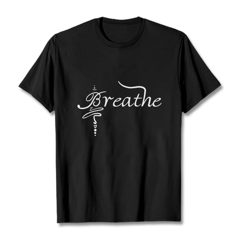 Camiseta con la palabra "Boutique Stones Breathe" de Buddha Stones - Negro - 2XL - image 1