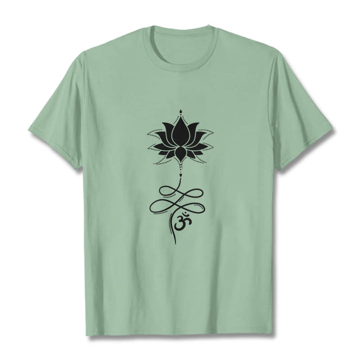 Camiseta sánscrita Buddha Stones Lotus OM - Verde pálido - 2XL - image 15