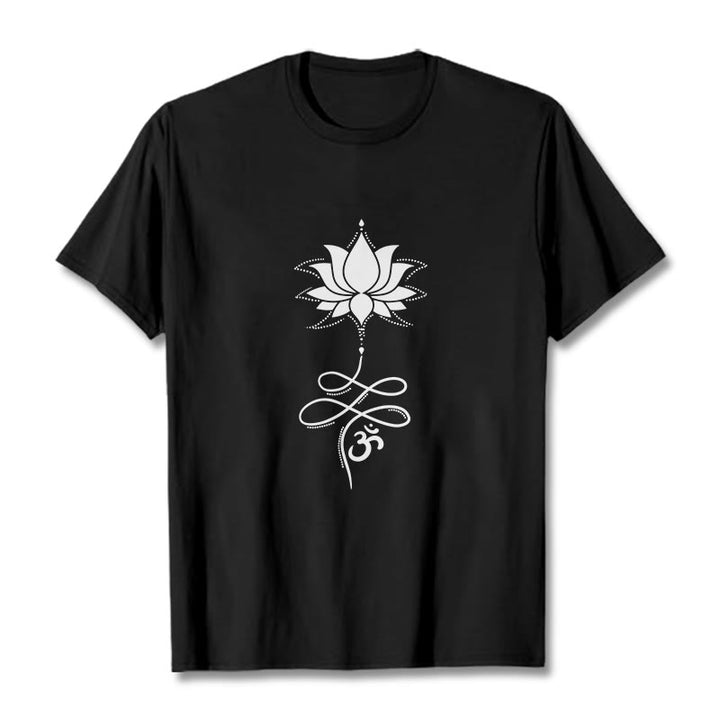 Camiseta sánscrita Buddha Stones Lotus OM - Negro - 2XL - image 1