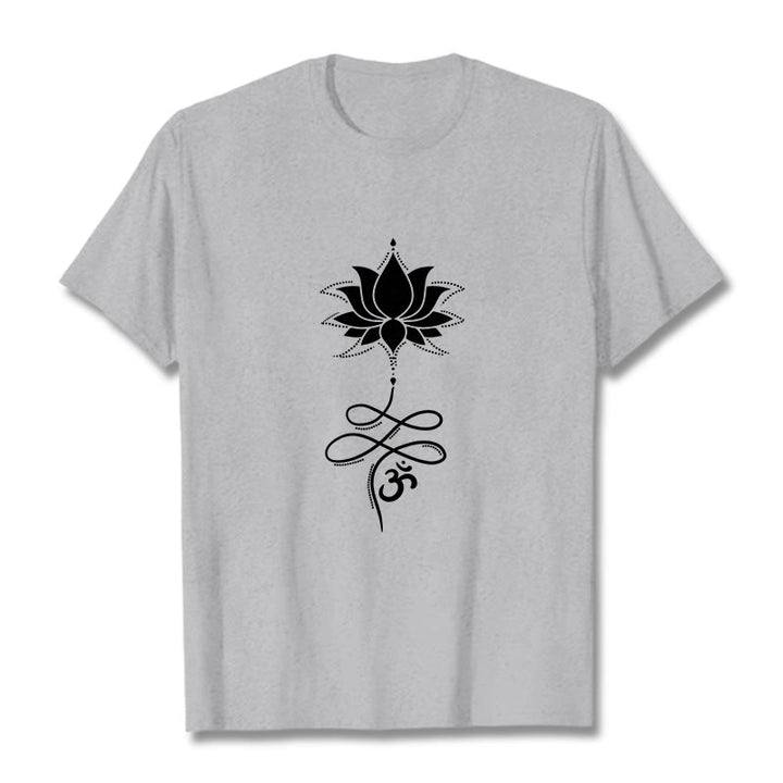 Camiseta sánscrita Buddha Stones Lotus OM - Gris claro - 2XL - image 20