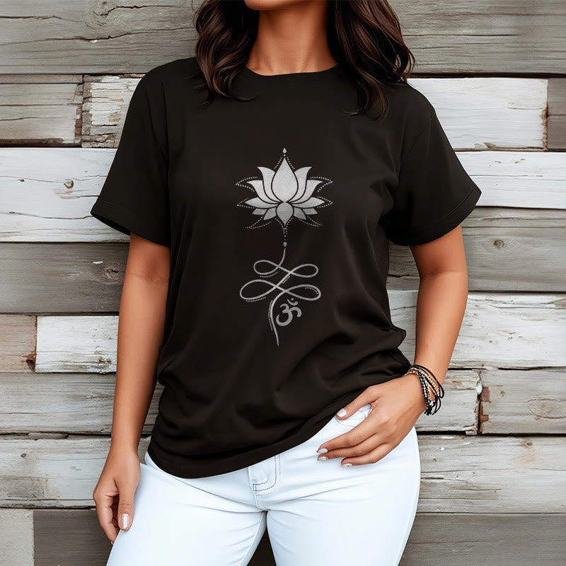 Camiseta sánscrita Buddha Stones Lotus OM - image 3