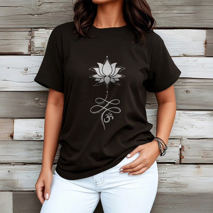 Camiseta sánscrita Buddha Stones Lotus OM - image 3