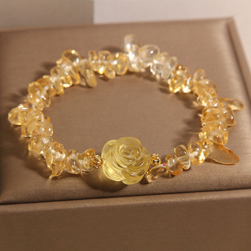Pulsera de cuentas irregulares de citrino natural con Buddha Stones