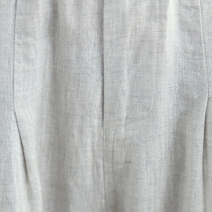 Pantalones harén de lino y algodón con bolsillos para mujer, de cintura alta, informales, de verano, de color liso, con Buddha Stones