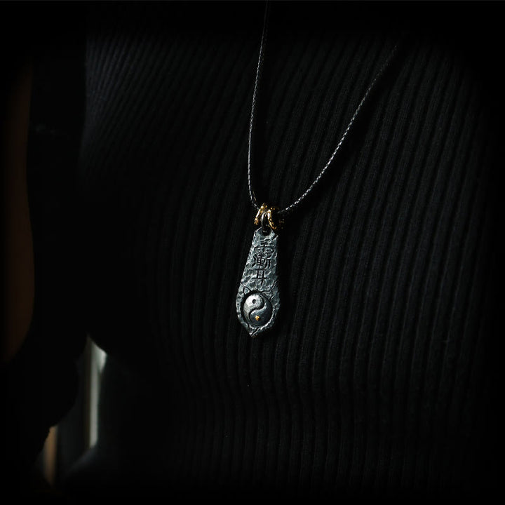 Collar con colgante de armonía con diseño de Yin Yang y Osa Mayor en plata de ley 999 y oro de 24 quilates con Buddha Stones - image 7