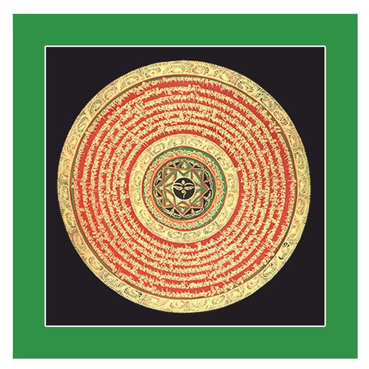 Caja ciega hecha a mano con Buddha Stones, pintura tibetana Thangka, escritura de las Seis Palabras Verdaderas (estilo aleatorio)