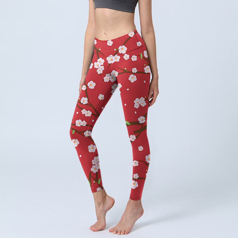 Leggings de yoga para mujer con estampado de Buddha Stones - Carmesí - US18,UK/AU22,EU50 (4XL) - image 1