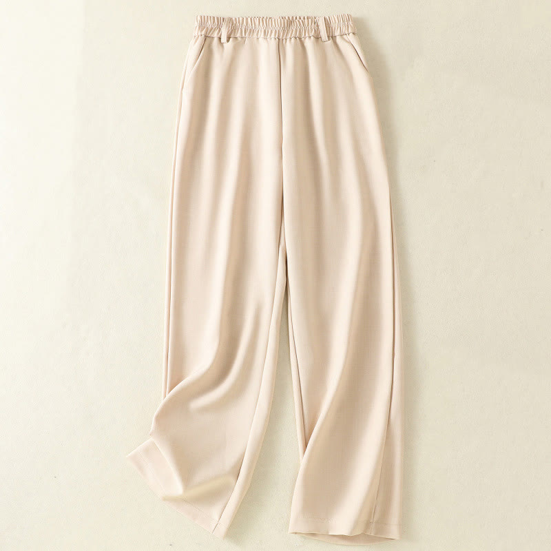 Pantalones de algodón con cordón y bolsillos para mujer, diseño vintage de Buddha Stones y cintura elástica - Blanco antiguo - US8-10,UK/AU12-14,EU40-42 (2XL) - image 0