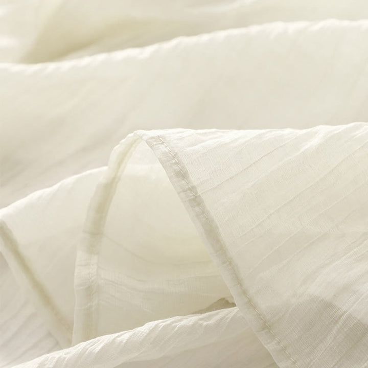 Vestido midi informal de verano con bordado liso y doble capa de algodón y lino de manga corta con Buddha Stones - image 19