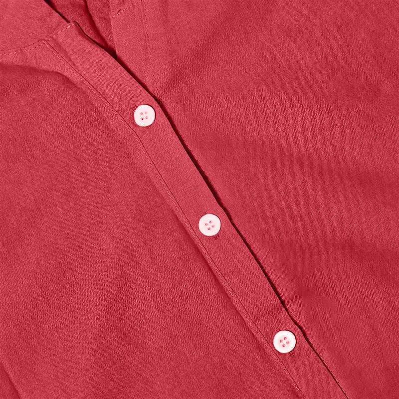 Camisa informal de manga corta con cuello entallado y botones lisos de Buddha Stones para mujer - image 33