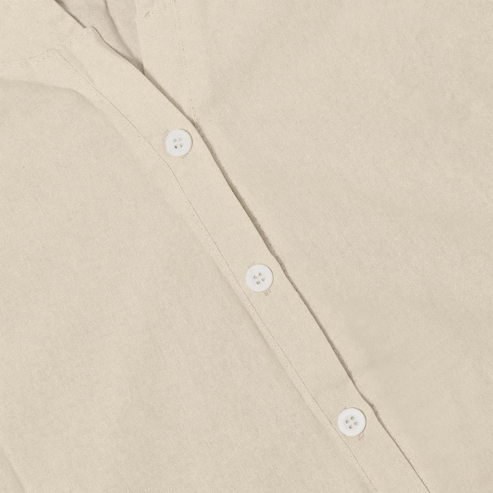 Camisa informal de manga corta con cuello entallado y botones lisos de Buddha Stones para mujer - image 42