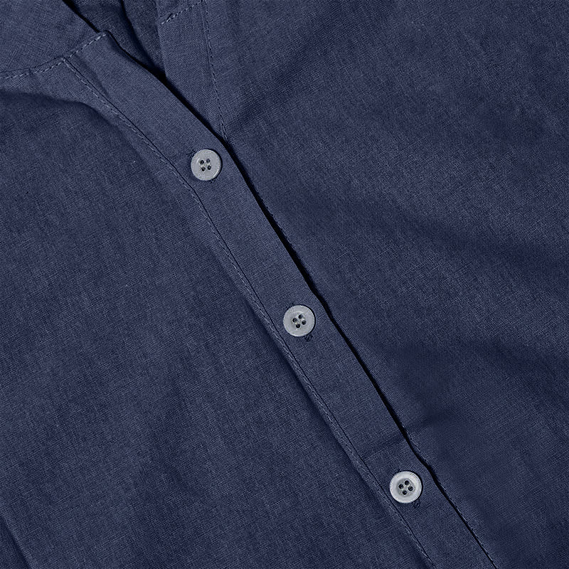 Camisa informal de manga corta con cuello entallado y botones lisos de Buddha Stones para mujer - image 59