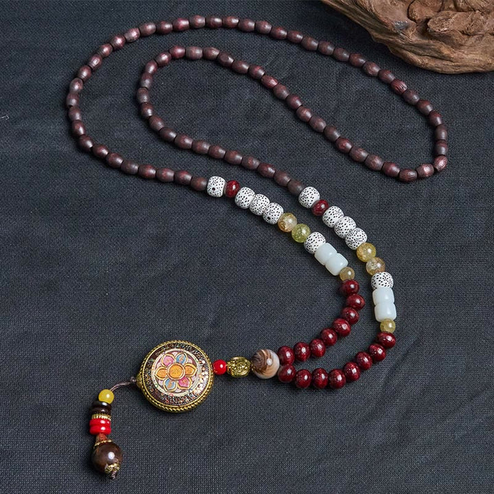 Buddha Stones, cuentas de madera tibetanas hechas a mano, Om Mani Padme Hum Samantabhadra Bodhisattva, colgante de collar de pureza - image 10